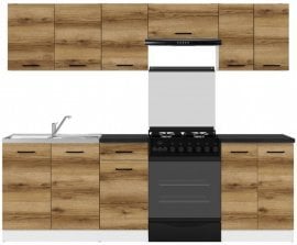 Kuhinjski sestav Junona Line - bela/svetel hrast 