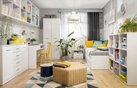 Komplet za otroško sobo, spalnico, hodnik Nepo Plus - bel