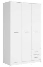 Garderobna trivratna omara Nepo Plus - Bela