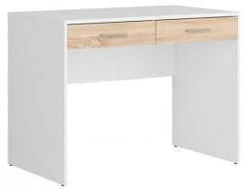 Pisalna miza z dvema predaloma Nepo Plus - bela/sonom hrast