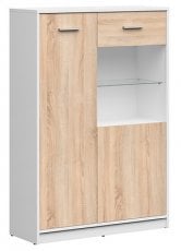 Vitrina Nepo Plus - Bela/sonoma hrast