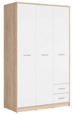 Garderobna trivratna omara Nepo Plus - Sonoma hrast/bela