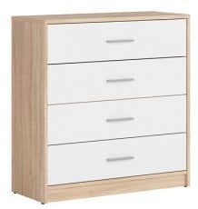 Ozka komoda Nepo Plus - Sonoma hrast/bela