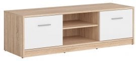 TV komoda z dvema vratoma Nepo Plus - Sonoma hrast/bela