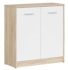 Dvovratna komoda Nepo Plus - Sonoma hrast/bela