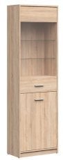 Visoka vitrina Nepo Plus - Sonoma hrast