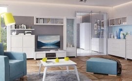 Dnevna soba in spalnica Kaspian - bela