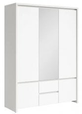 Garderobna omara z ogledalom Kaspian - bela