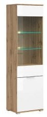 Vitrina dvovratna Zele - Hrast wotan/bela sijaj