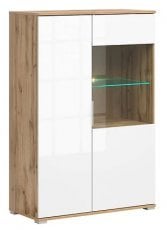 Vitrina Zele - Hrast wotan/bela sijaj