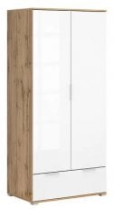 Garderobna omara Zele - Hrast wotan/bela sijaj