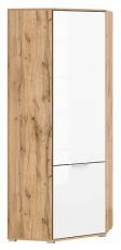 Kotna garderobna omara Zele - Hrast wotan/bela sijaj