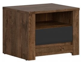 Nočna omarica Russo - Aprilski hrast/mat črna