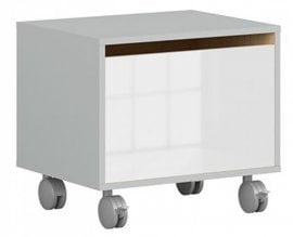 Mobilna omarica Nandu - Svetlo siva/poljski hrast/bela sijaj