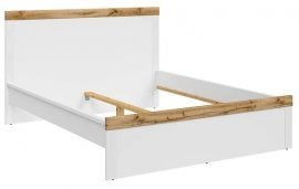 Postelja Holten - 140x200 cm - Bela/wotan hrast