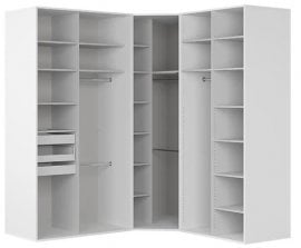 Kotna garderobna omara z odprtimi policami Flex Set №144