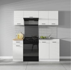 Kuhinjski sestav Junona Line 180 cm - bela/kreda sijaj