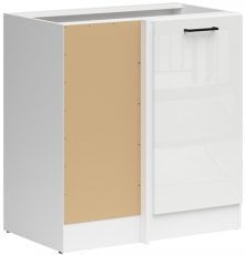 Spodnja kotna omara Junona Line leva - bela/kreda sijaj - 100 сm