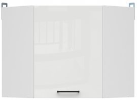 Zgornja kotna omara Junona Line - bela/kreda sijaj - 60x60 сm