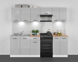 Kuhinjski sestav Junona Line - bela/svetlo siv sijaj