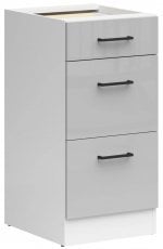 Spodnja omara s predali Junona Line - bela/svetlo siv sijaj - 40 cm