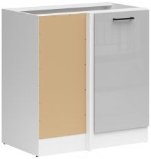 Spodnja kotna omara Junona Line leva - bela/svetlo siv sijaj - 100 cm