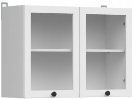 Zgornja omara z vitrino Junona Line - bela - 80 cm