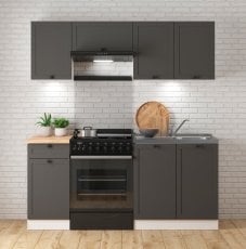 Kuhinjski sestav Junona Line 180 - bela/grafit