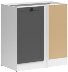 Spodnja kotna omara Junona Line desna - bela/grafit - 100 cm