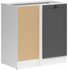 Spodnja kotna omara Junona Line leva - bela/grafit - 100 cm