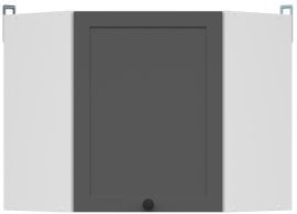 Zgornja kotna omara Junona Line - bela/grafit - 60x60 cm