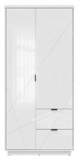 Garderobna omara Forn - Bela sijaj/bela visok sijaj