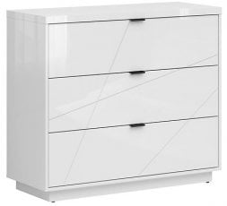 Komoda s tremi predali Forn - Bela sijaj