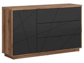 Komoda Forn - Temni delano hrast/mat črna