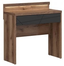 Toaletna mizica Forn - Temni delano hrast/mat črna