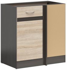 Spodnja kotna omara Junona Line desna - wenge/sonoma hrast - 100 cm