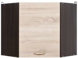 Zgornja kotna omara Junona Line - wenge/sonoma hrast - 60x60 cm