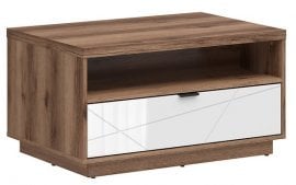 Klubska miza Forn - Temni delano hrast/bela sijaj