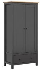 Garderobna omara Hesen - Grafit/artisan hrast