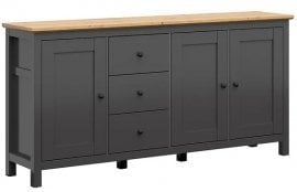 Komoda trivratna Hesen - Grafit/artisan hrast