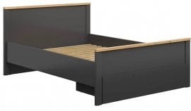 Krevet Hesen - 140x200 cm - Graphite/artisan hrast