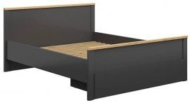 Postelja Hesen - 160x200 cm - Grafit/artisan hrast