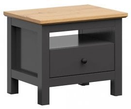 Nočna omarica Hesen - Grafit/artisan hrast