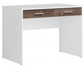 Pisalna miza z dvema predaloma Nepo Plus - Bela/samostanski hrast