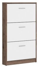 Omara za čevle s tremi predelki Nepo Plus - Samostanski hrast/bela