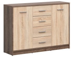 Široka komoda Nepo Plus - Samostanski hrast/Sonoma hrast