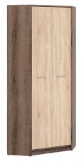 Kotna garderobna omara Nepo Plus - Samostanski hrast/Sonoma hrast