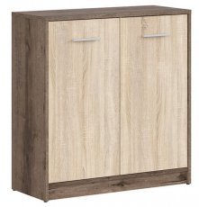 Dvovratna komoda Nepo Plus - Samostanski hrast/Sonoma hrast