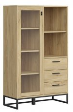 Široka vitrina s kovinskim okvirjem Ramla