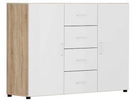 Komoda Modeo - Sonoma hrast/bela sijaj